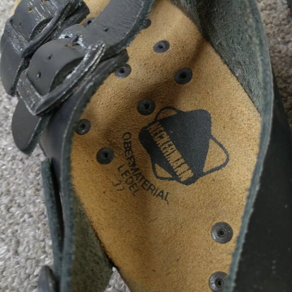 Neckermann Sandals Womens Size 37 EU Shoes Slip On Buckle Strap Black Leather - Picture 9 of 10